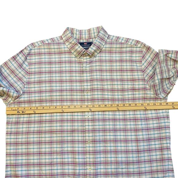 Vineyard Vines Shirt Mens XL Plaid Murray Slim Fit Button Up Long Sleeve Stretch - Picture 8 of 9
